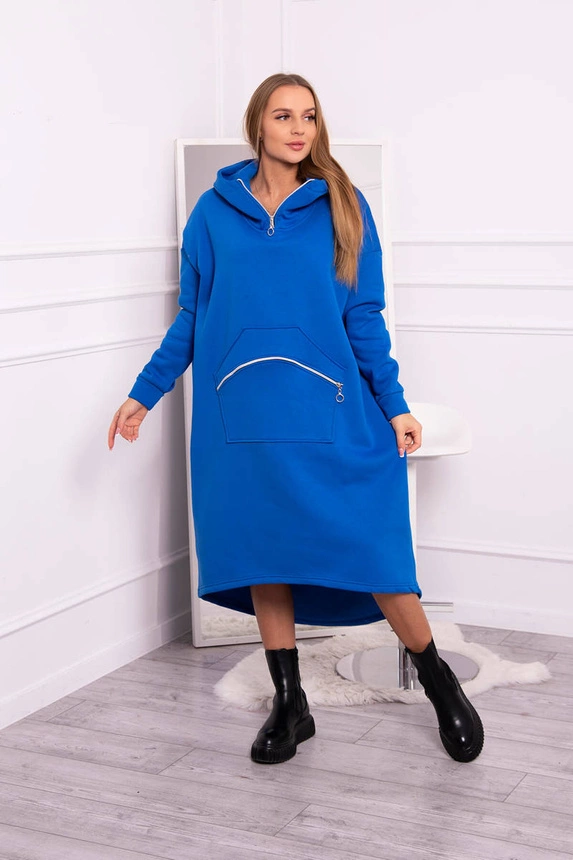 Isoliertes Kleid mit Kapuze kornblumenblau