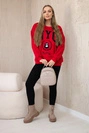 Baumwollset isoliertes sweatshirt + leggings rot