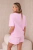 New punto print set blouse + shorts light pink