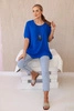 Oversized blouse with pendant cornflower blue