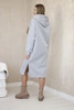 Long insulated dress with embroidery grey