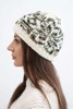 Women's wool winter hat with decorative crystals K399 black