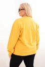 Dámská mikina s okrouhlým výstřihem Plus Size bavlněná basic hořčicová