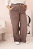 Plus Size women's pants with viscose, wide leg and elastic waistband fango