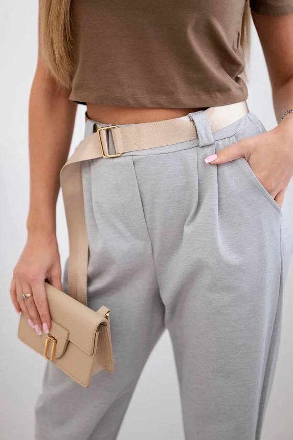 Summer Punto Hose mit Beinabschluss grau