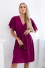 Dress with a plunging neckline plum