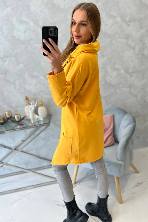 Tunic with envelope front Oversize mustard