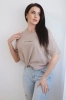 Baumwollbluse Minimal dunkelbeige