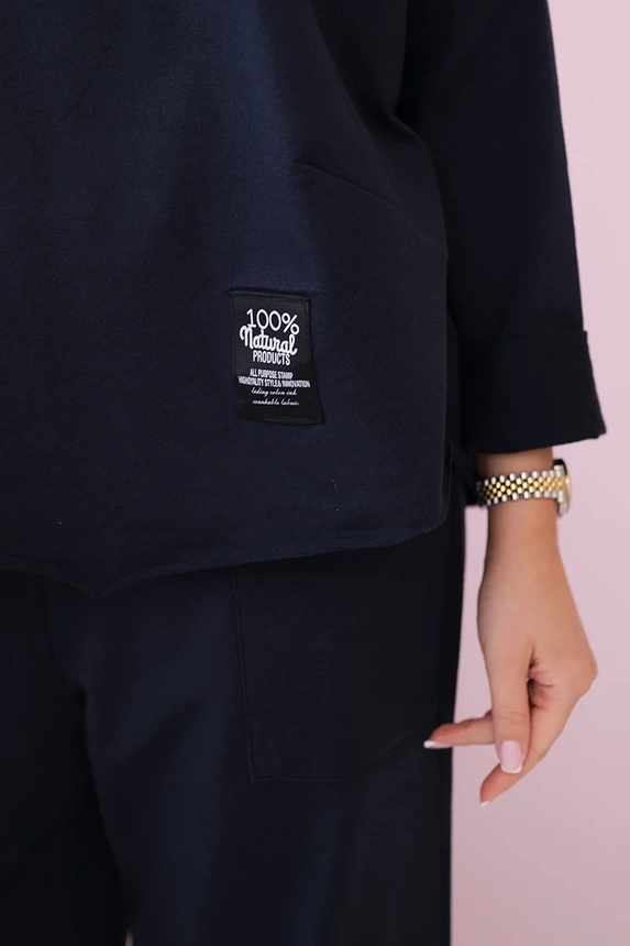 Cotton sweatshirt pants set navy blue