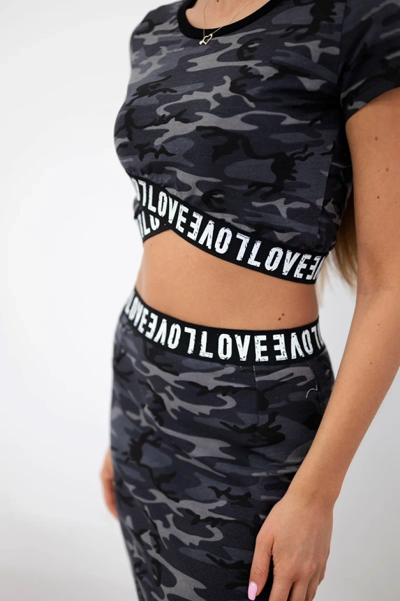 Set of blouses with a skirt camo graphite+black