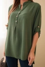Bluse mit längerem Rücken khaki