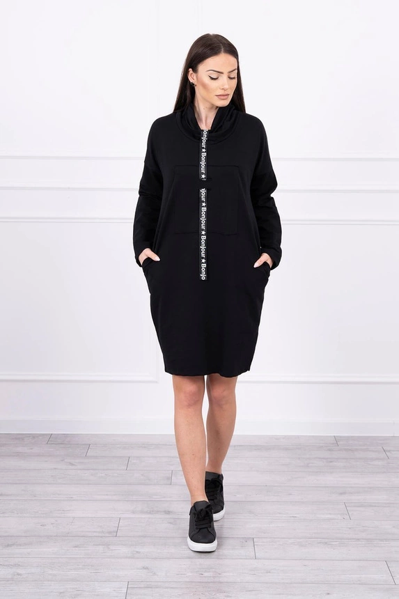 Dress with tie black