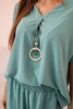 Set with necklace blouse + pants dark mint