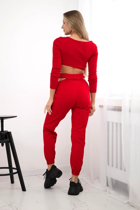 Set mit Blusentop rot