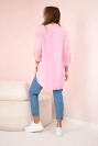 Bavlnená mušelínová košeľa oversize cukríková ružová