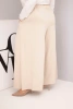 Damen Baumwollhose Plus Size mit weitem Bein und lockerer Passform beige