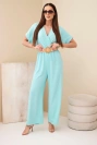 Jumpsuit mit dekorativem Taillengürtel hellmint