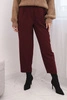 Damenhose mit hohem Bund und Falten bordeaux