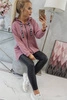Sweatshirt with longer back and hood dark pink