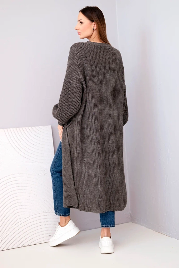 Langer Cardigan Pullover cappuccino