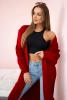 Sweater long cardigan red