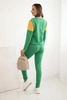 Women's tracksuit set with V-neck green