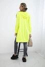 Hooded dress with a hood yellow neon