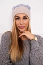 Čapica s fleece Paryż K213 svetlo béžová + modrá