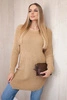 Sweater with slits on the sides camel