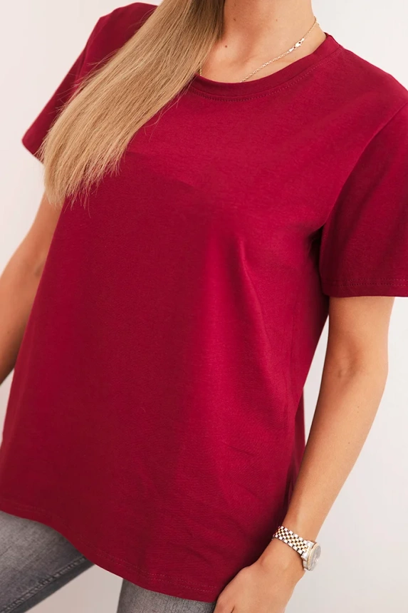 Women's cotton blouse in a classic cut maroon