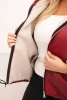 Dámská bunda Plus Size s kapucí a beránkem bordová