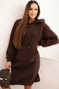 Women's cotton hoodie dress insulated brown