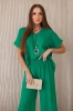 Set with necklace blouse + pants green