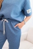 Women's viscose set with short sleeves and trousers denim melan