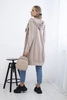 Kleid Sweatshirt mit Kapuze dunkelbeige