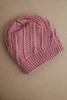 Women's winter wool cap K441 dark pink