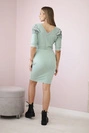Kleid mit Flügeln an den Schultern dunkel mint