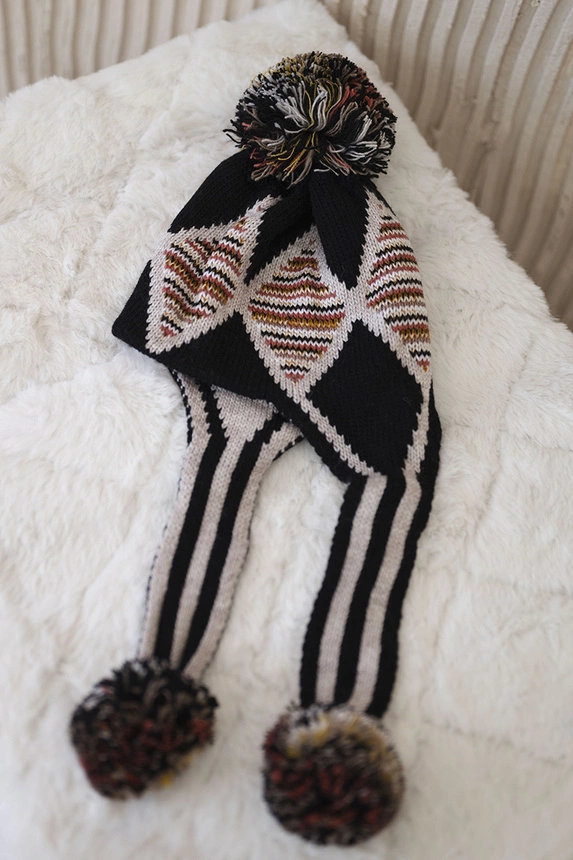 Moteriški ausinukai Eunika K322 black+beige