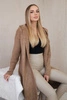 Hooded cardigan sweater camel