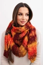 Damen Schal aus weicher und warmer Wolle in bunten Streifen KN19 orange