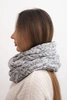 Women's thick melange wool winter wrap scarf KN24 gray + purple