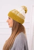Damenmütze mit Bommel Abigail K326 kiwi+ecru