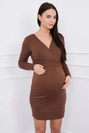 Dress fitted with a cut under the bust brown