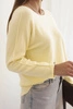 Women's viscose sweater with long sleeves and a round neckline yellow