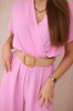 Jumpsuit mit dekorativem Taillengürtel hellrosa
