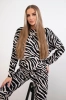 Zebra-Velours-Set schwarz+beige