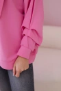 Baumwollbluse mit Schleife Hellrosa