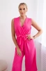 Jumpsuit tied at the waist with straps pink