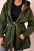 Insulated cape tied at the waist khaki