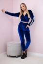 Velor set with Queen inscription mauve-blue